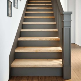 Peldaños de escalera 4 uds madera maciza 80x25x2