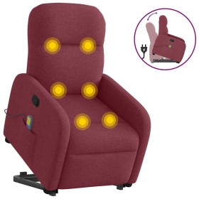Sillón reclinable de masaje elevable tela rojo tinto by , Armchairs - Ref: Foro24-3302985, Price: 262,70 €, Discount: %