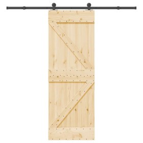 Puerta corredera con herrajes madera maciza de pino 70x210 cm by , Doors - Ref: Foro24-3332622, Price: 167,00 €, Discount: %