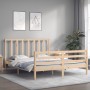 Bettgestell mit Massivholzkopfteil 160x200 cm von vidaXL, Betten und Lattenroste - Ref: Foro24-3193801, Preis: 136,42 €, Raba...