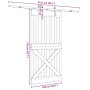 Puerta corredera con herrajes madera maciza de pino 100x210 cm | Foro24.es | Tu tienda online para hogar, jardín y más Foro24.es