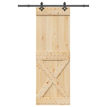 Puerta corredera con herrajes madera maciza de pino 80x210 cm by , Doors - Ref: Foro24-3332773, Price: 183,59 €, Discount: %