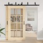 Kit de herrajes para puertas correderas acero negro 213,5 cm by , Door items - Ref: Foro24-3295728, Price: 131,38 €, Discount: %