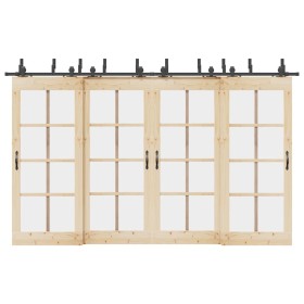 Kit de herrajes para puertas correderas acero negro 366 cm by , Door items - Ref: Foro24-3295749, Price: 243,55 €, Discount: %