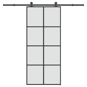 Puerta corredera con set herrajes vidrio ESG aluminio 90x205 cm by , Doors for the home - Ref: Foro24-3332896, Price: 272,24 ...