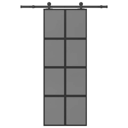 Puerta corredera set herrajes vidrio templado aluminio 76x205cm von , Türen für zu Hause - Ref: Foro24-3333019, Preis: 260,42...