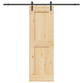 Puerta corredera con herrajes madera maciza de pino 70x210 cm by , Doors - Ref: Foro24-3332706, Price: 170,14 €, Discount: %
