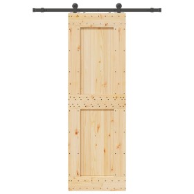 Puerta corredera con herrajes madera maciza de