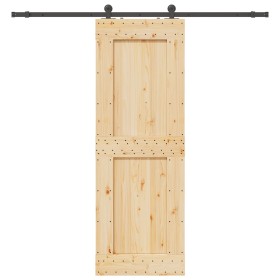 Puerta corredera con herrajes madera maciza de pino 80x210 cm by , Doors - Ref: Foro24-3332719, Price: 191,33 €, Discount: %