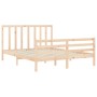 Bed frame with solid wood headboard 160x200 cm by vidaXL, Beds and slatted bases - Ref: Foro24-3193801, Price: 136,42 €, Disc...