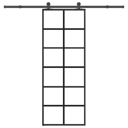 Puerta corredera con set herrajes vidrio ESG aluminio 76x205 cm von , Türen für zu Hause - Ref: Foro24-3332842, Preis: 238,15...