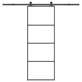 Puerta corredera con set herrajes vidrio ESG aluminio 76x205 cm de , Puertas para el hogar - Ref: Foro24-3332863, Precio: 199...