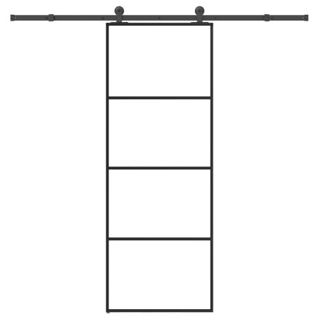 Puerta corredera con set herrajes vidrio ESG aluminio 76x205 cm by , Doors for the home - Ref: Foro24-3332863, Price: 199,23 ...
