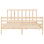 Bed frame with solid wood headboard 160x200 cm by vidaXL, Beds and slatted bases - Ref: Foro24-3193801, Price: 136,42 €, Disc...