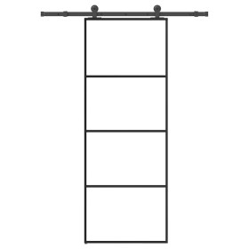 Puerta corredera con set herrajes vidrio ESG aluminio 76x205 cm by , Doors for the home - Ref: Foro24-3332861, Price: 193,53 ...