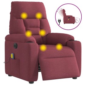 Sillón de masaje reclinable eléctrico tela rojo