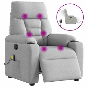 Sillón reclinable de masaje eléctrico tela gris nube by , Armchairs - Ref: Foro24-3303031, Price: 253,45 €, Discount: %