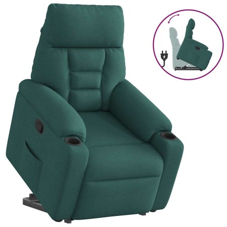 Sillón reclinable elevable tela verde oscuro | Foro24.es | Tu tienda online para hogar, jardín y más Foro24.es