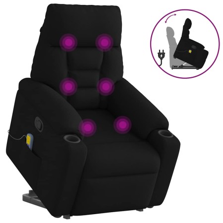 Sillón reclinable de masaje elevable tela negro | Foro24.es | Tu tienda online para hogar, jardín y más Foro24.es