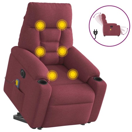 Sillón de masaje eléctrico reclinable elevable tela rojo tinto | Foro24.es | Tu tienda online para hogar, jardín y más Foro24.es