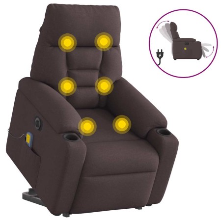 Sillón masaje eléctrico reclinable elevable tela marrón oscuro von , Sessel - Ref: Foro24-3303067, Preis: 316,40 €, Rabatt: %