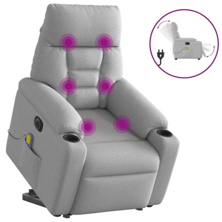 Sillón de masaje eléctrico reclinable elevable tela gris nube | Foro24.es | Tu tienda online para hogar, jardín y más Foro24.es