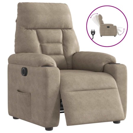 Sillón reclinable eléctrico tela de microfibra gris taupe | Foro24.es | Tu tienda online para hogar, jardín y más Foro24.es