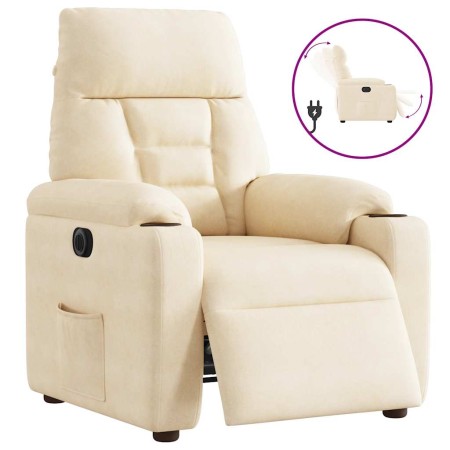 Sillón reclinable eléctrico tela de microfibra beige | Foro24.es | Tu tienda online para hogar, jardín y más Foro24.es