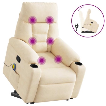 Sillón reclinable de masaje elevable tela de microfibra beige | Foro24.es | Tu tienda online para hogar, jardín y más Foro24.es