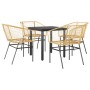 Juego de comedor jardín 5 piezas ratán sintético marrón | Foro24.es | Tu tienda online para hogar, jardín y más Foro24.es
