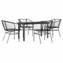 Juego de comedor jardín 5 piezas ratán sintético vidrio negro by , Garden sets - Ref: Foro24-3334585, Price: 292,49 €, Discou...