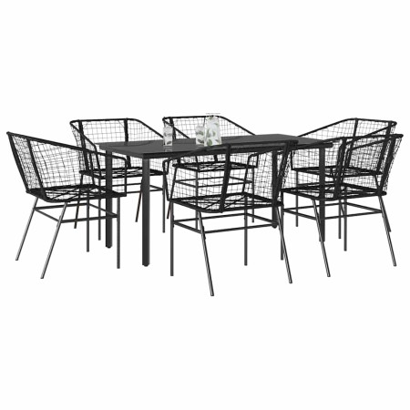 Juego de comedor jardín 7 piezas ratán sintético negro von , Gartensets - Ref: Foro24-3334587, Preis: 380,28 €, Rabatt: %