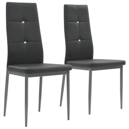 Sillas de comedor 2 unidades cuero sintético gris | Foro24.es | Tu tienda online para hogar, jardín y más Foro24.es