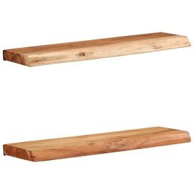 Estantes de pared 2 unidades 60x20x3,5 cm madera