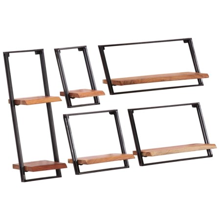 Estantes de pared 5 unidades madera maciza acacia | Foro24.es | Tu tienda online para hogar, jardín y más Foro24.es