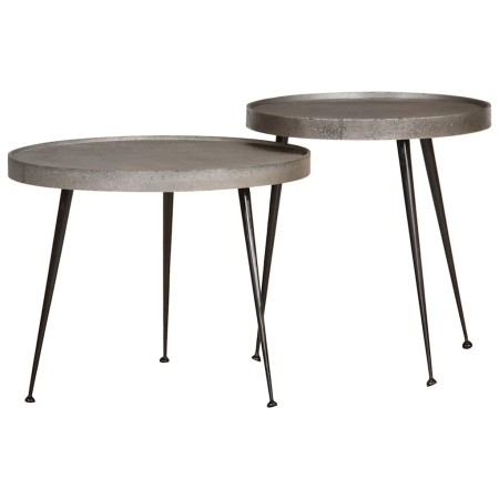Mesa de centro 2 uds madera contrachapada plateada | Foro24.es | Tu tienda online para hogar, jardín y más Foro24.es