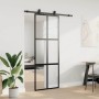 Puerta corredera con herrajes negro 76x205 cm vidrio templado by , Doors - Ref: Foro24-3375915, Price: 205,10 €, Discount: %