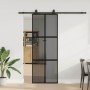 Puerta corredera con herrajes negro 76x205 cm vidrio templado by , Doors - Ref: Foro24-3375886, Price: 237,39 €, Discount: %