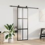 Puerta corredera con herrajes negro 76x205 cm vidrio templado von , Türen - Ref: Foro24-3375960, Preis: 259,22 €, Rabatt: %
