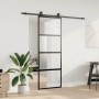 Puerta corredera con herrajes negro 76x205 cm vidrio templado | Foro24.es | Tu tienda online para hogar, jardín y más Foro24.es