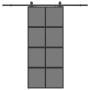Puerta corredera con herrajes negro 90x205 cm vidrio templado by , Doors - Ref: Foro24-3375976, Price: 284,93 €, Discount: %