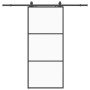 Puerta corredera con set herrajes negro 90x205 cm vidrio ESG by , Doors - Ref: Foro24-3375922, Price: 249,84 €, Discount: %