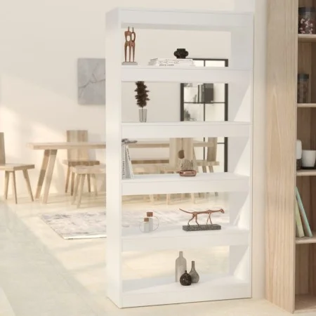 White engineered wood shelf/divider 80x30x166 cm by vidaXL, Bookcases and shelves - Ref: Foro24-811718, Price: 79,44 €, Disco...
