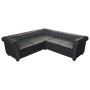 Sofá esquinero Chesterfield de 5 plazas de piel sintética negra | Foro24.es | Tu tienda online para hogar, jardín y más Foro24.es