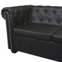 Sofá esquinero Chesterfield de 5 plazas de piel sintética negra | Foro24.es | Tu tienda online para hogar, jardín y más Foro24.es