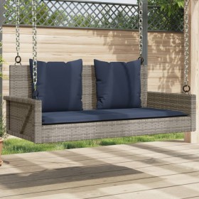 Banco columpio con cojines gris 119x56x48 cm