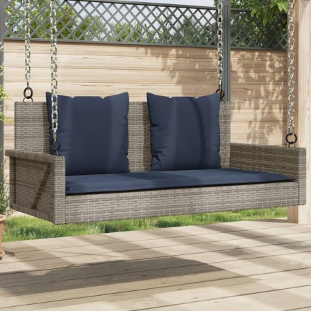 Banco columpio con cojines gris 119x56x48 cm ratán sintético | Foro24.es | Tu tienda online para hogar, jardín y más Foro24.es