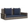 Banco columpio con cojines gris 119x56x48 cm ratán sintético | Foro24.es | Tu tienda online para hogar, jardín y más Foro24.es