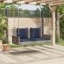 Banco columpio con cojines gris 119x56x48 cm ratán sintético | Foro24.es | Tu tienda online para hogar, jardín y más Foro24.es