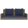 Banco columpio con cojines gris 119x56x48 cm ratán sintético | Foro24.es | Tu tienda online para hogar, jardín y más Foro24.es